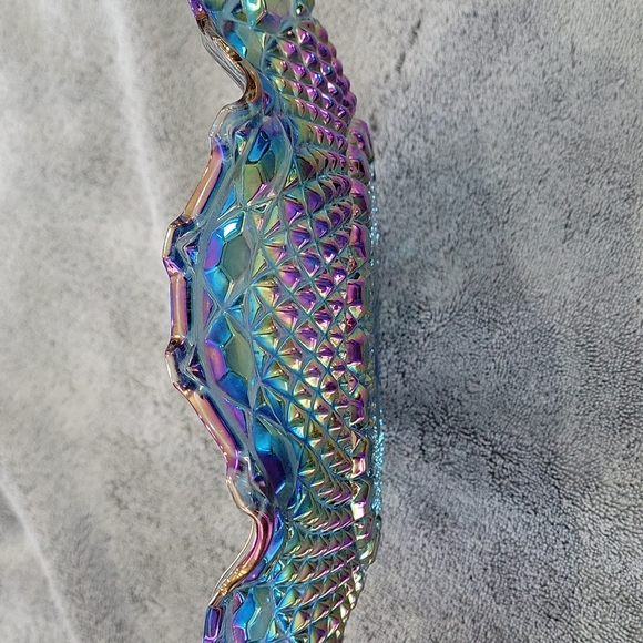 Vintage Blue Carnival Glass Hostess Plate!! - Picture 9 of 11